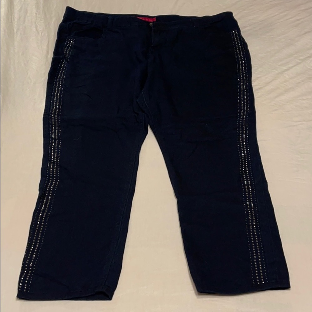 Pure energy Navy blue rhinestone jeans 24